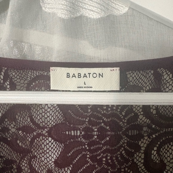 Aritzia Babaton Burgundy Lace Long Sleeve Top - Picture 3 of 3